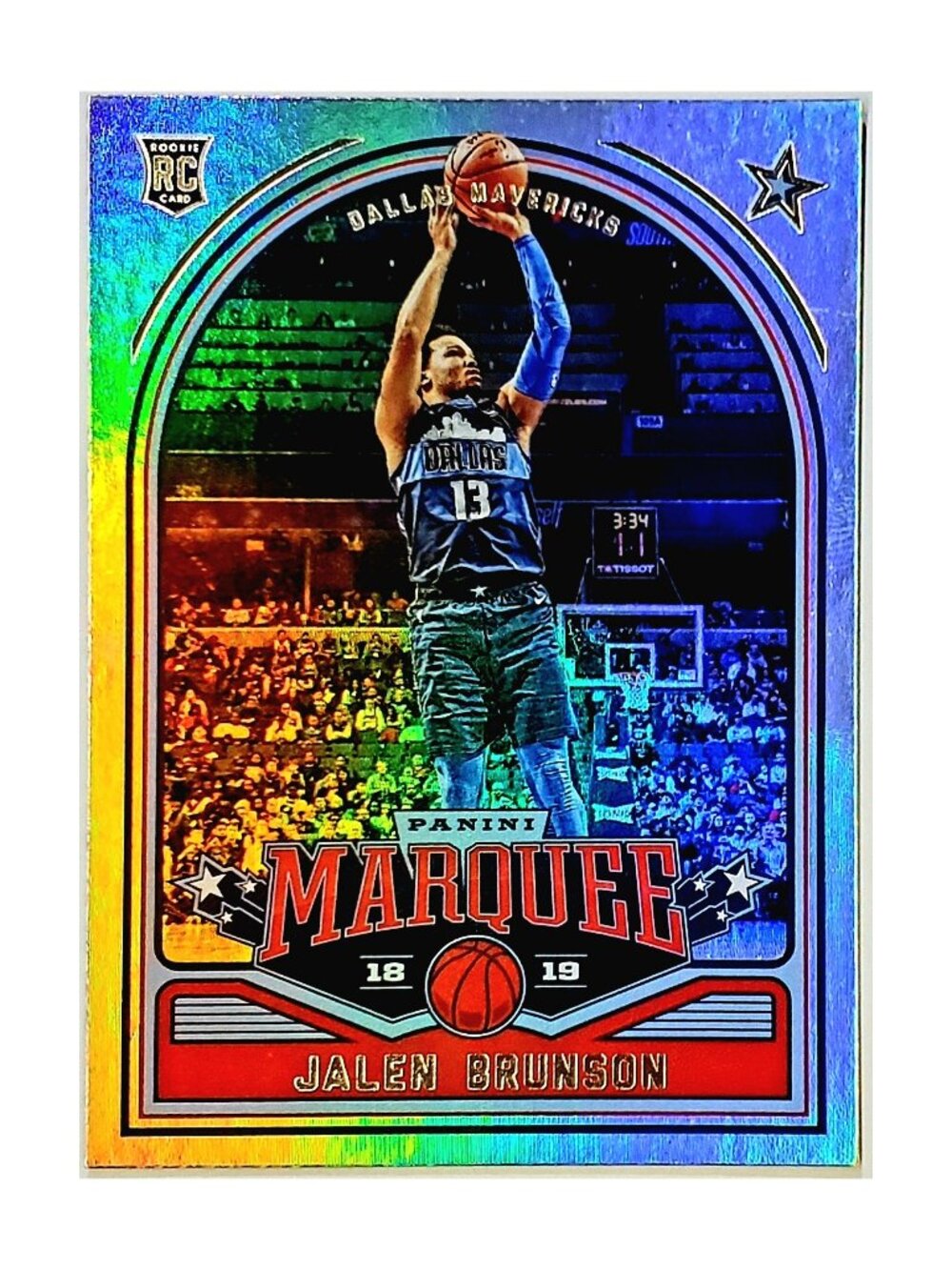 JALEN BRUNSON ROOKIE HOLO 2018 PANINI CHRONICLES "MARQUEE" #254 DALLAS, KNICKS
